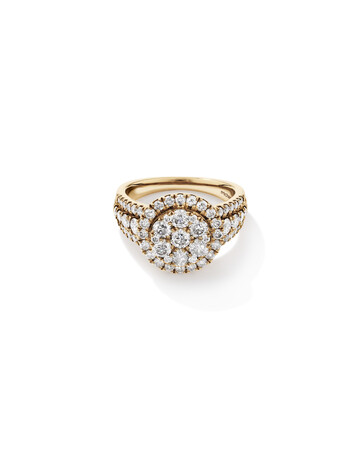 Round Halo Ring with 2.00kt TW of Diamonds in 10kt Yellow Gold Round Halo Ring with 2.00kt TW of Diamonds in 10kt Yellow Gold