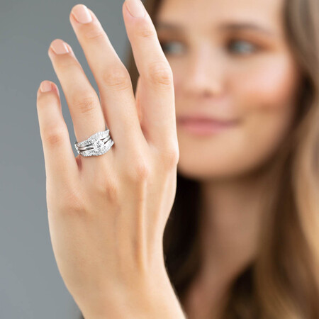 Enhancer Ring with 3/4 Carat TW of Diamonds in 14kt White Gold Enhancer Ring with 3/4 Carat TW of Diamonds in 14kt White Gold