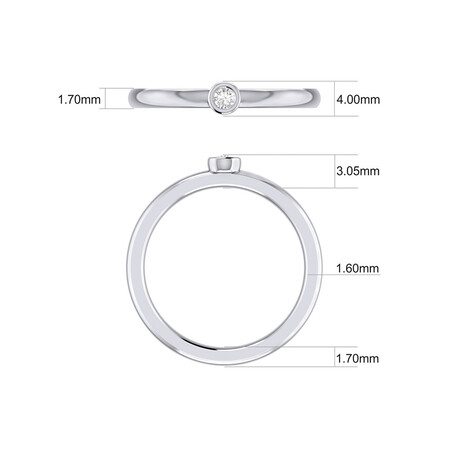 Circle Stacker Ring with Diamonds in Sterling Silver Circle Stacker Ring with Diamonds in Sterling Silver