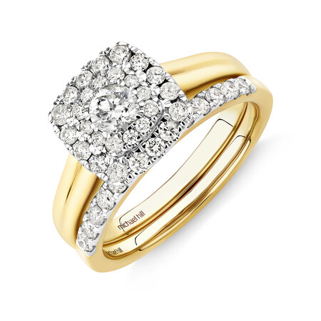 Bridal Set with 0.90 Carat TW of Diamonds in 10kt Yellow & White Gold Bridal Set with 0.90 Carat TW of Diamonds in 10kt Yellow & White Gold