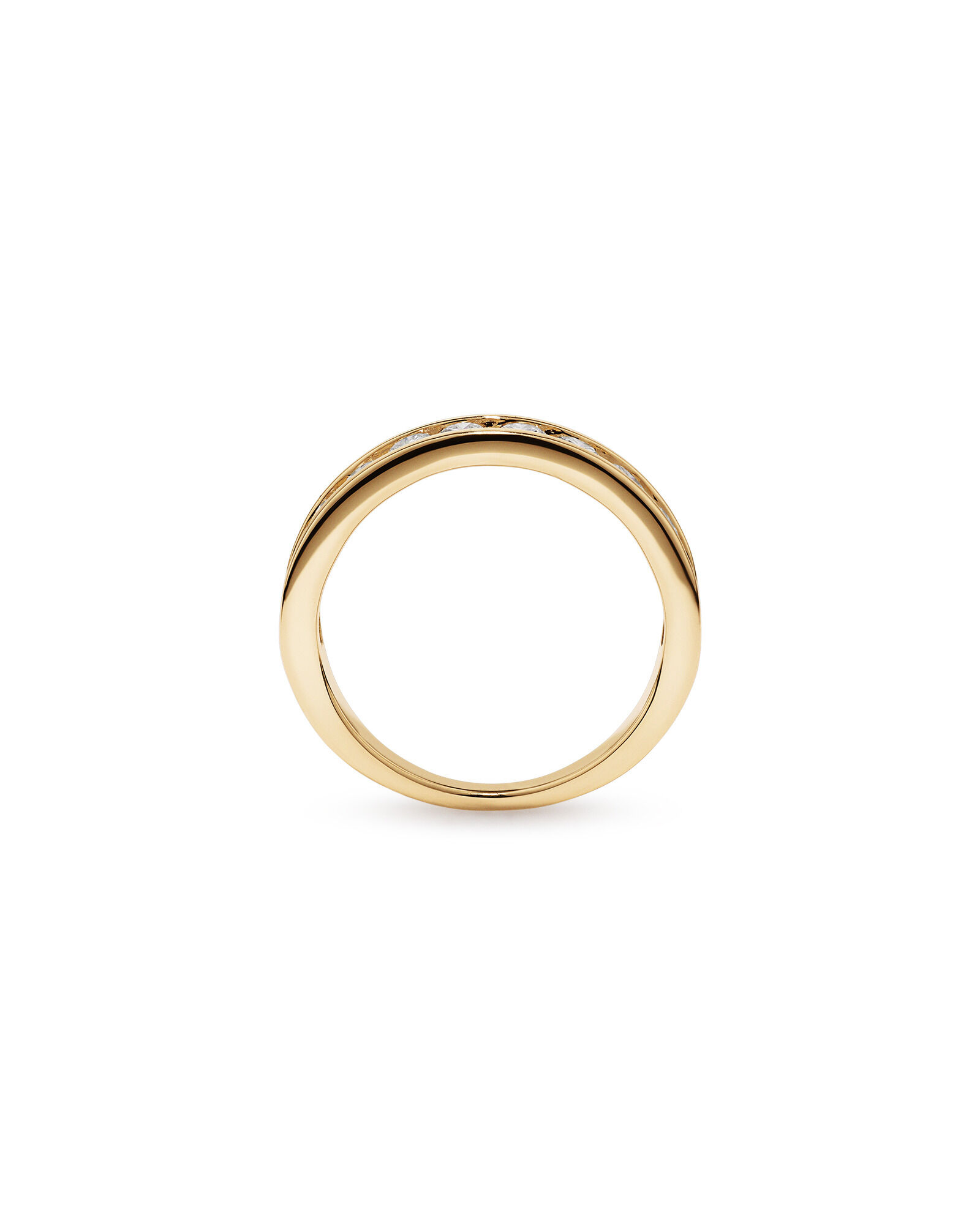 Bague De Mariage En Diamant De Laboratoire Rond Brillant De 1,00 Carat Poids Total Sertie En Canal En Or Jaune 14 Carats