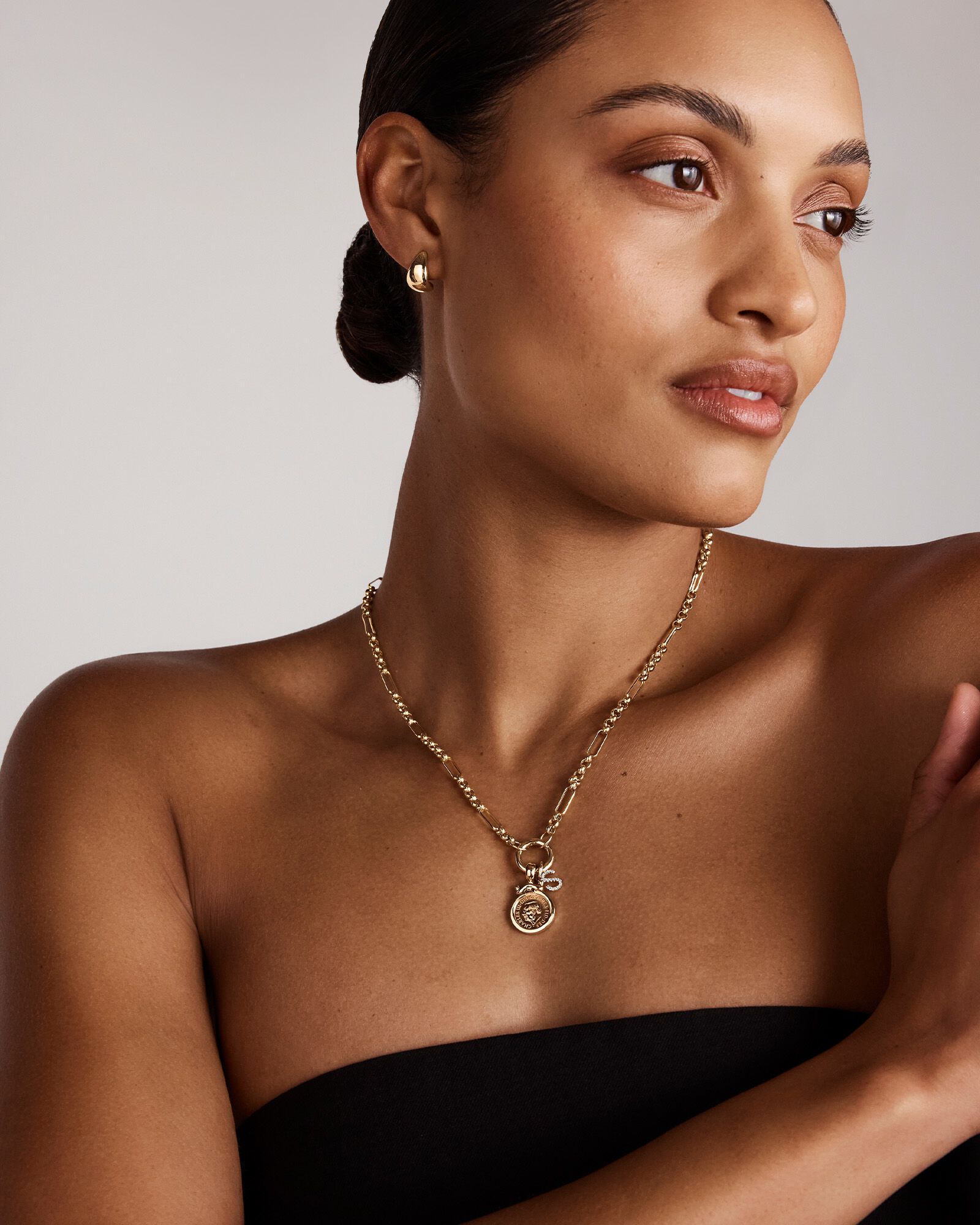 50cm (20") 7 and 1 Belcher and Paperclip Open Pendant Chain in 10kt Yellow Gold