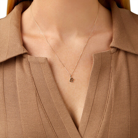 B Initial Pendant in 10kt Yellow Gold B Initial Pendant in 10kt Yellow Gold