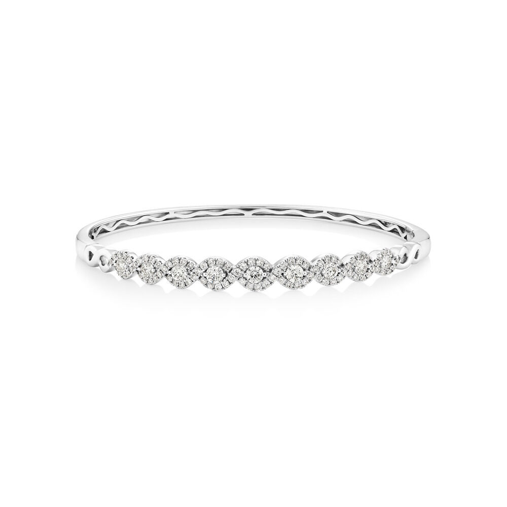 Bangle with 1 1/2 Carat TW of Diamonds in 14kt White Gold