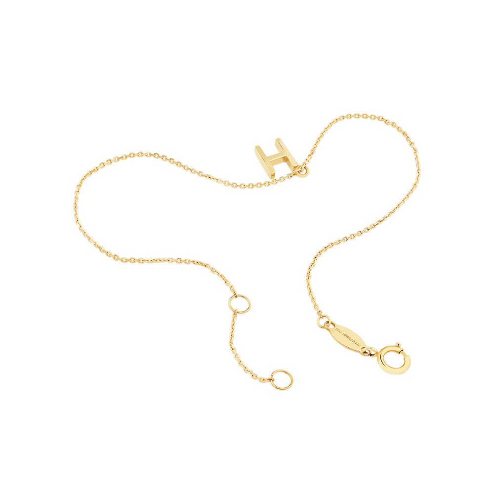 19cm (7.5") H Initial Bracelet in 10kt Yellow Gold
