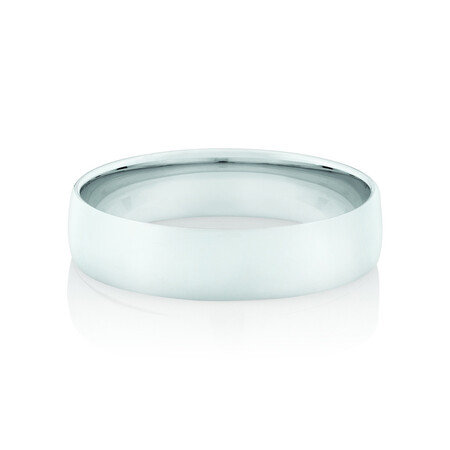 5mm Lite Half Round Wedding Band in 10kt White Gold 5mm Lite Half Round Wedding Band in 10kt White Gold