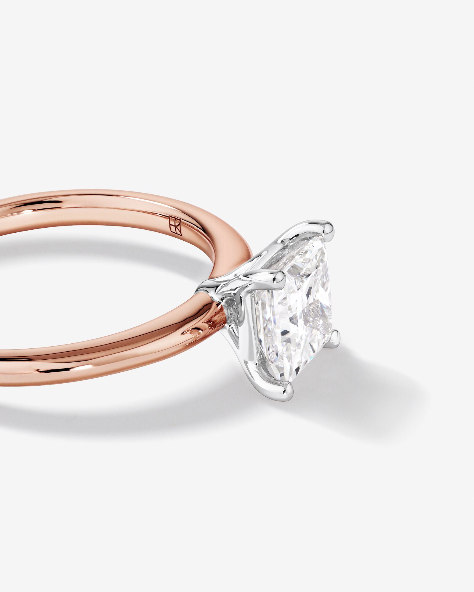 1.25 Carat TW Princess Cut Laboratory-Grown Diamond Solitaire Engagement Ring In 14kt Rose and White Gold