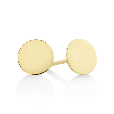 6mm Circle Stud Earrings In 10kt Yellow Gold