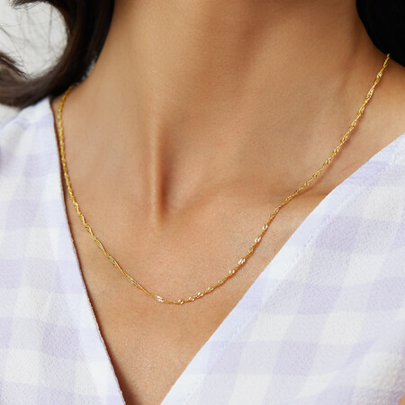 55cm (22") Hollow Singapore Chain in 10kt Yellow Gold 55cm (22") Hollow Singapore Chain in 10kt Yellow Gold