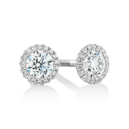 Sir Michael Hill Designer Fashion Earrings with 0.95 Carat TW of Diamonds in 18kt White Gold