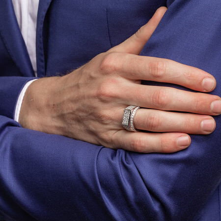 Men's Ring with 2 Carat TW of Diamonds in 14kt White Gold Men's Ring with 2 Carat TW of Diamonds in 14kt White Gold
