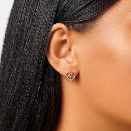 Heart Infinity Earrings With 0.20 Carat TW Of Diamonds In 10kt Yellow Gold Heart Infinity Earrings With 0.20 Carat TW Of Diamonds In 10kt Yellow Gold