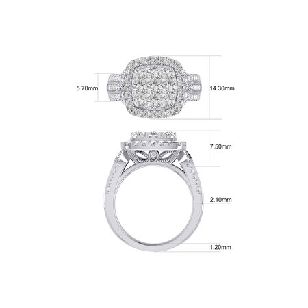Ring with 2 Carat TW of Diamonds in 10kt White Gold Ring with 2 Carat TW of Diamonds in 10kt White Gold