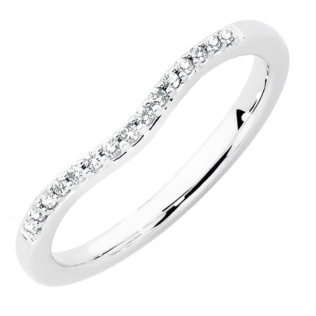 Wedding Band with Diamonds in 18kt White Gold Wedding Band with Diamonds in 18kt White Gold