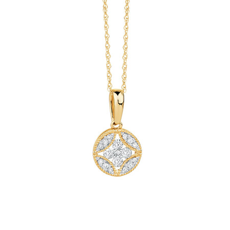 Pendant with 0.18 Carat TW of Diamonds in 10kt Yellow Gold Pendant with 0.18 Carat TW of Diamonds in 10kt Yellow Gold
