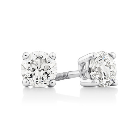 Certified Stud Earrings with 0.71 Carat TW of Diamonds in 14kt White Gold