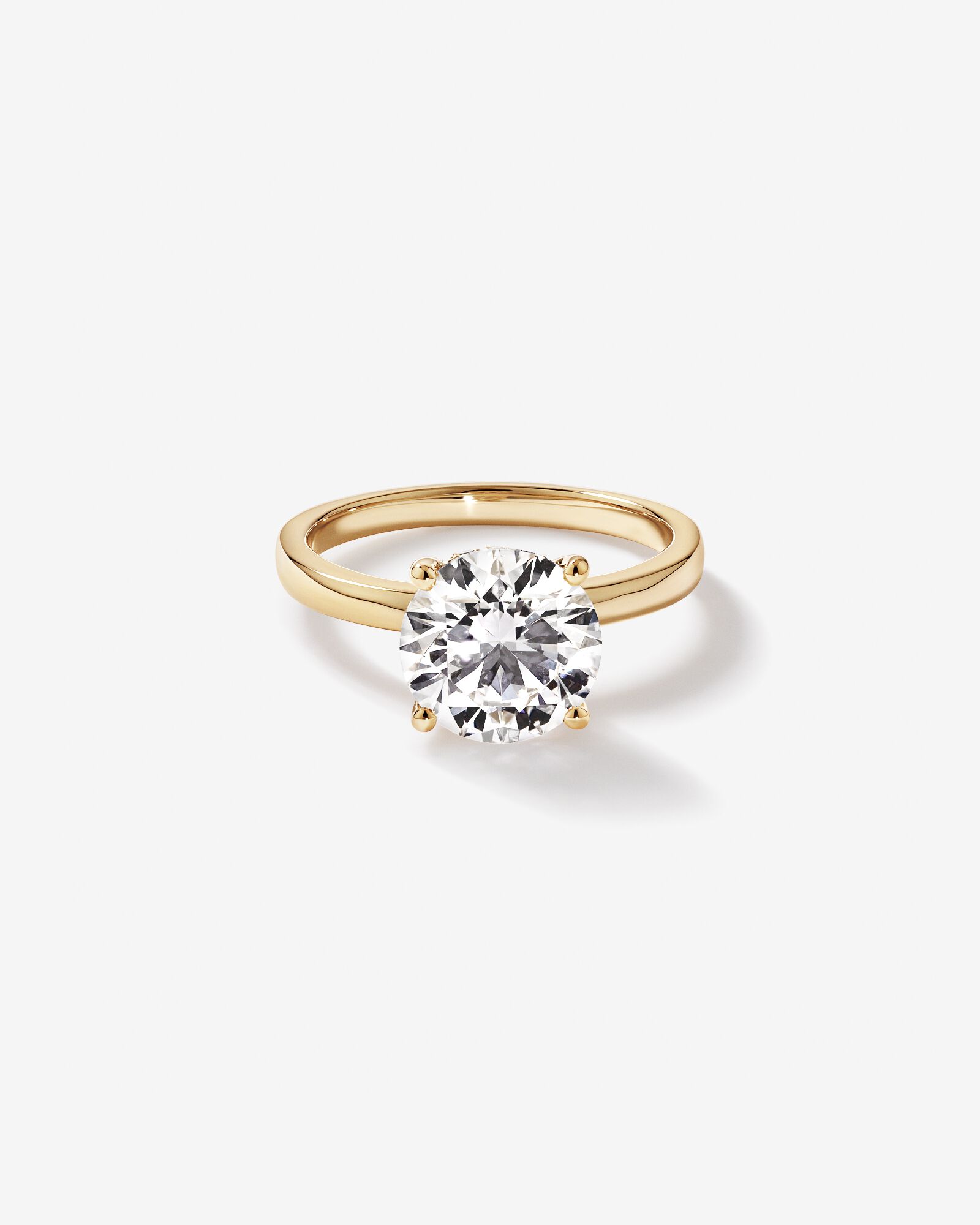 3.10 Carat TW Round Brilliant Laboratory-Grown Diamond Solitaire Ring in 18kt Yellow Gold