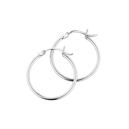 Round Hoop Earring in Sterling Silver Round Hoop Earring in Sterling Silver