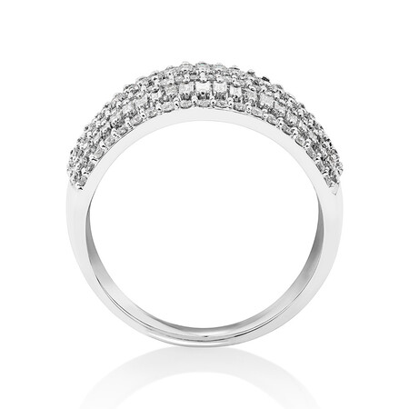 Multi Row Ring with 1 Carat TW of Diamonds in 14kt White Gold Multi Row Ring with 1 Carat TW of Diamonds in 14kt White Gold