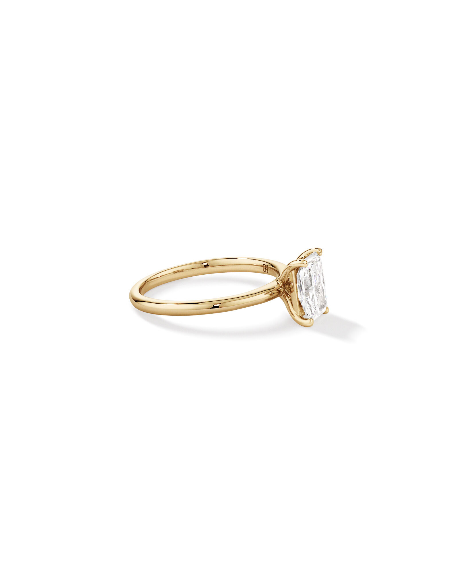 Bague de fiançailles solitaire en diamant de laboratoire TW Radiant de 1,25 carat en or jaune 14 carats