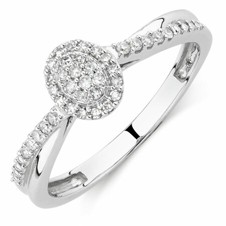 Promise Ring with 0.15 Carat TW of Diamonds in 10kt White Gold