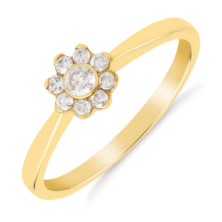 Promise Ring with 0.20 Carat TW of Diamonds in 10kt Yellow Gold Promise Ring with 0.20 Carat TW of Diamonds in 10kt Yellow Gold