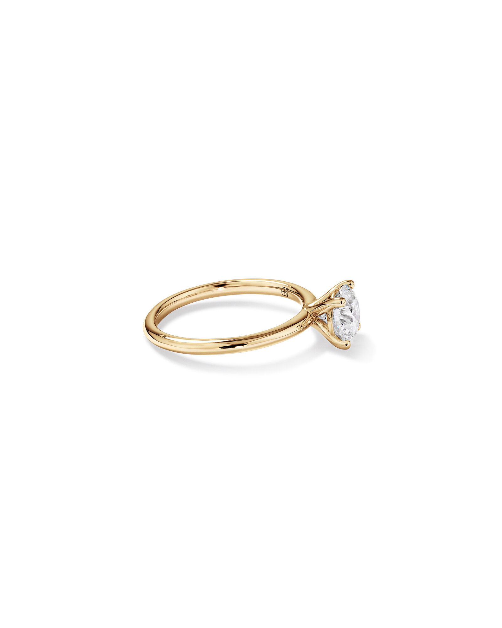 Bague de fiançailles solitaire ronde TW en diamant brillant de laboratoire de 1,25 carat en or jaune 14 carats