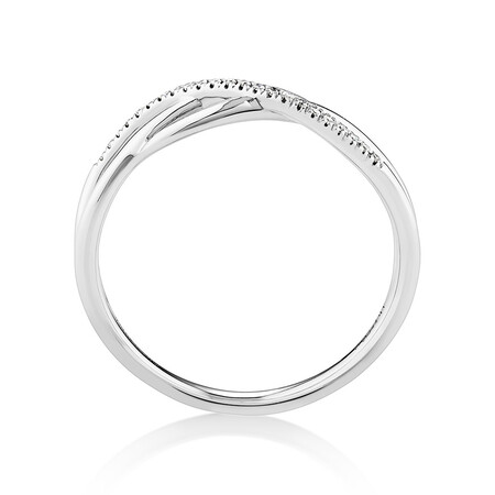 Crossover Wrap Ring with Diamonds in Sterling Silver Crossover Wrap Ring with Diamonds in Sterling Silver