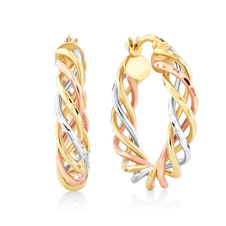 Twist Earrings in 10kt Yellow, White & Rose Gold Twist Earrings in 10kt Yellow, White & Rose Gold