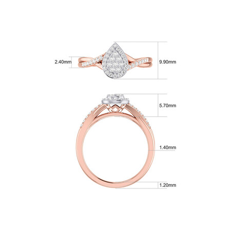 Evermore Bridal Set with 3/8 Carat TW of Diamonds in 10kt Rose & White Gold Evermore Bridal Set with 3/8 Carat TW of Diamonds in 10kt Rose & White Gold