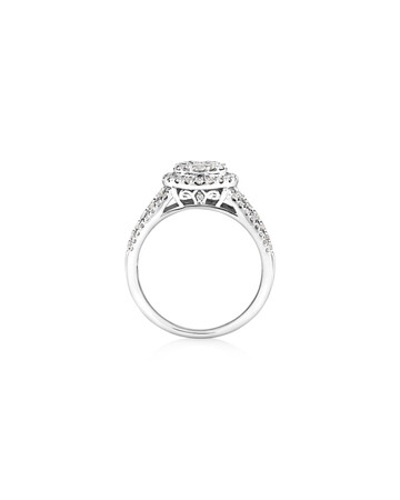 Halo Ring with 1 Carat TW of Diamonds in 10kt White Gold Halo Ring with 1 Carat TW of Diamonds in 10kt White Gold
