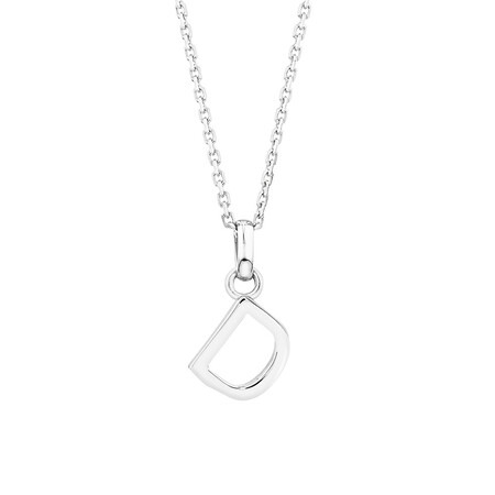 "D" Initial Pendant in Sterling Silver