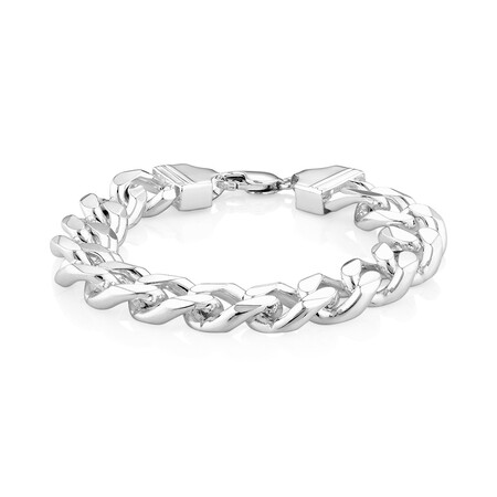 22cm Heavy Curb Chain Bracelet in Sterling Silver