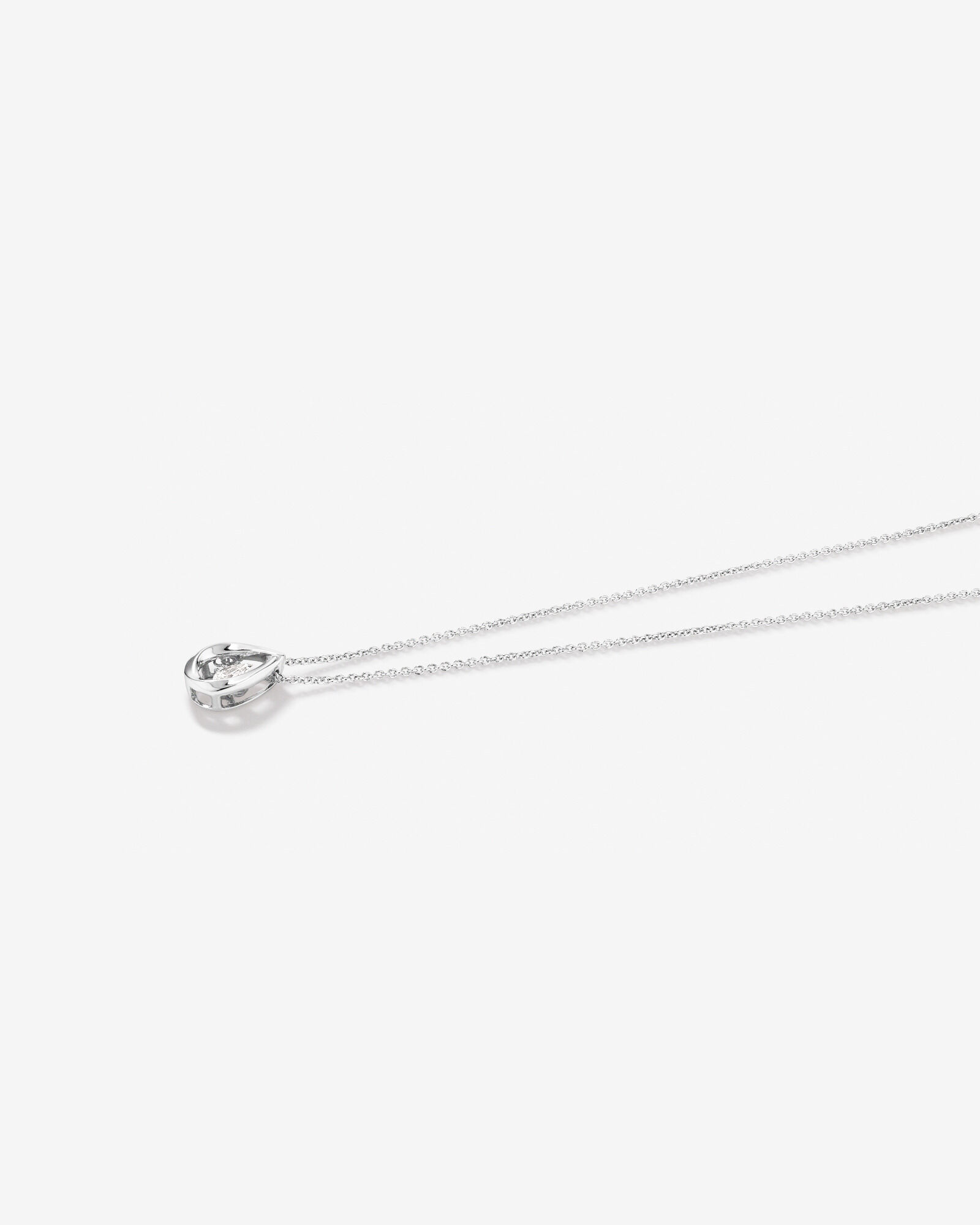 Lume Lab Pear Pendant with 0.10 Carat TW of Laboratory-Grown Diamond in Sterling Silver