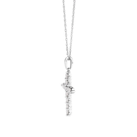 Cross Pendant with 0.50 Carat TW of Diamonds in 10kt White Gold Cross Pendant with 0.50 Carat TW of Diamonds in 10kt White Gold