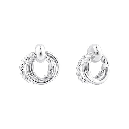 Triple Circle Stud Earrings In Sterling Silver Triple Circle Stud Earrings In Sterling Silver