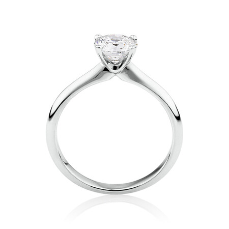 Certified Solitaire Engagement Ring with 1 Carat TW Diamond in 14kt White Gold Certified Solitaire Engagement Ring with 1 Carat TW Diamond in 14kt White Gold