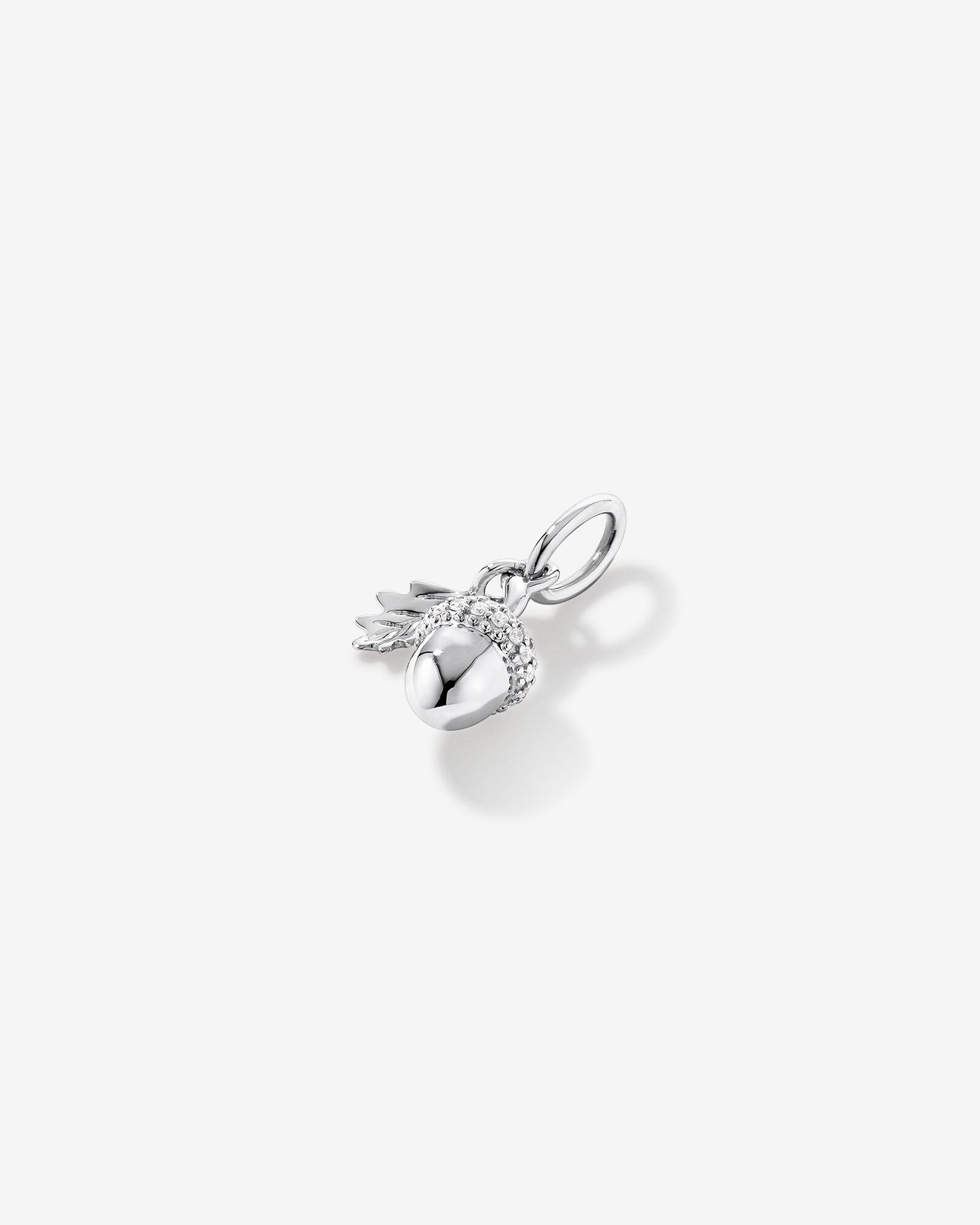 Canadian Acorn Diamond Pendant in Sterling Silver