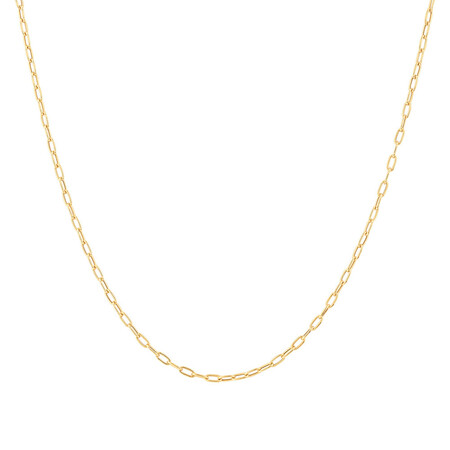 45cm (18”) 2mm-2.5mm Width Hollow Paperclip Chain in 10kt Yellow Gold 45cm (18”) 2mm-2.5mm Width Hollow Paperclip Chain in 10kt Yellow Gold