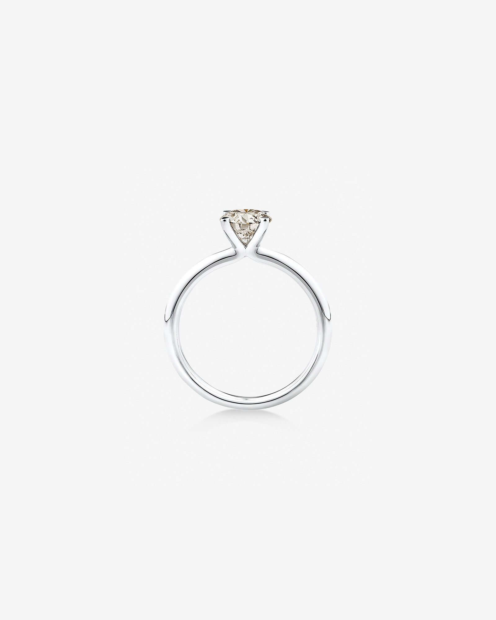 Bague de fiançailles à solitaire en or blanc de 14 K avec diamants totalisant 1 ct