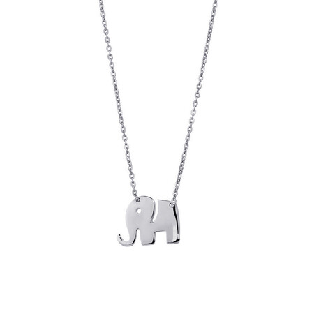 Mini Elephant Necklace in 10kt White Gold Mini Elephant Necklace in 10kt White Gold