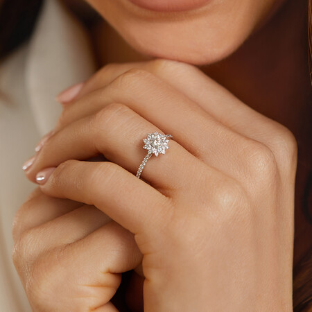 Engagement Ring with 0.60 Carat TW of Diamonds in 14kt White Gold Engagement Ring with 0.60 Carat TW of Diamonds in 14kt White Gold