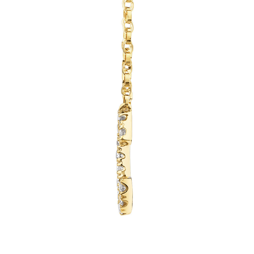 "C" Initial Necklace with 0.10 Carat TW of Diamonds in 10kt Yellow Gold