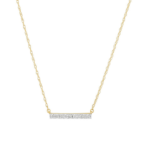 Bar Necklace with 0.10 Carat TW of Diamonds in 10kt Yellow Gold