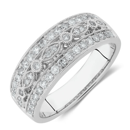 Fancy Ring with 0.50 Carat TW of Diamonds in 10kt White Gold Fancy Ring with 0.50 Carat TW of Diamonds in 10kt White Gold