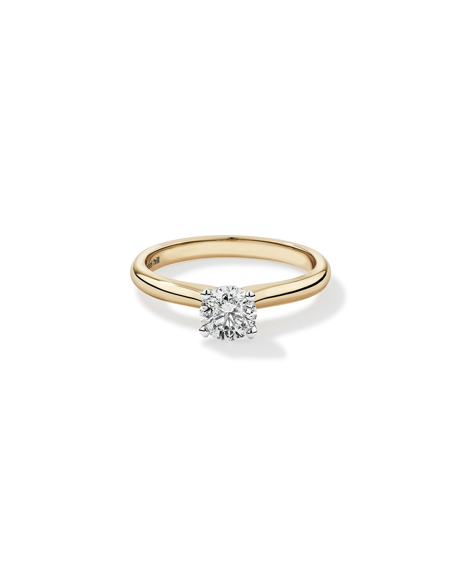 Certified Solitaire Engagement Ring with a 0.70 Carat TW Diamond in 14ct Yellow & White Gold