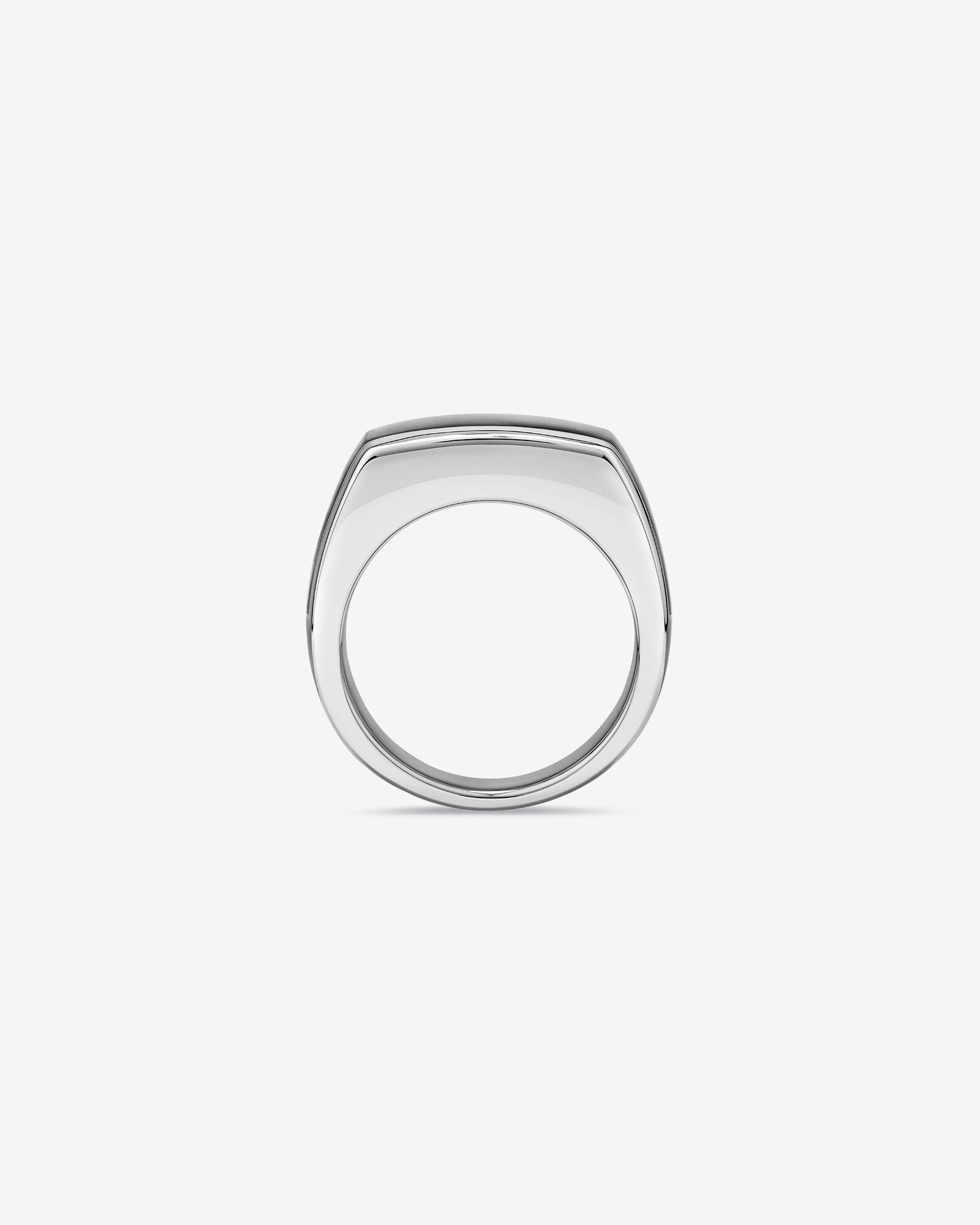 Men's Black Onyx Gemstone Rectangle Signet Ring in Sterling Silver