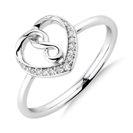 Infinitas Ring with Diamonds in Sterling Silver Infinitas Ring with Diamonds in Sterling Silver