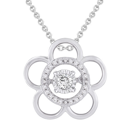 Everlight Pendant With 1/10 Carat TW Of Diamonds In Sterling Silver Everlight Pendant With 1/10 Carat TW Of Diamonds In Sterling Silver