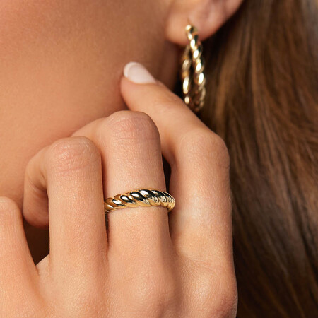Narrow Croissant Dome Ring in 10kt Yellow Gold Narrow Croissant Dome Ring in 10kt Yellow Gold